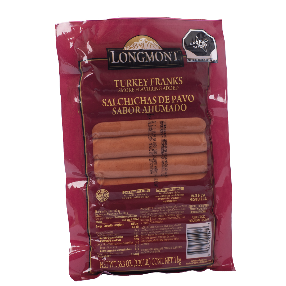 SALCHICHA DE PAVO LONGMONT 1 KG