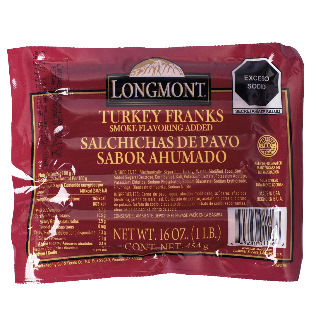 SALCHICHA DE PAVO LONGMONT 1 LB