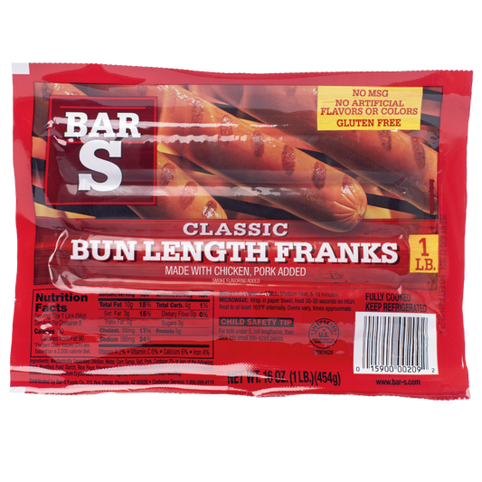 Salchicha "Classic Bun Length Franks" 1 lbs BAR-S